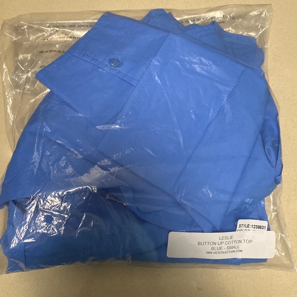 Blue Button Up Top - Picture 5 of 5